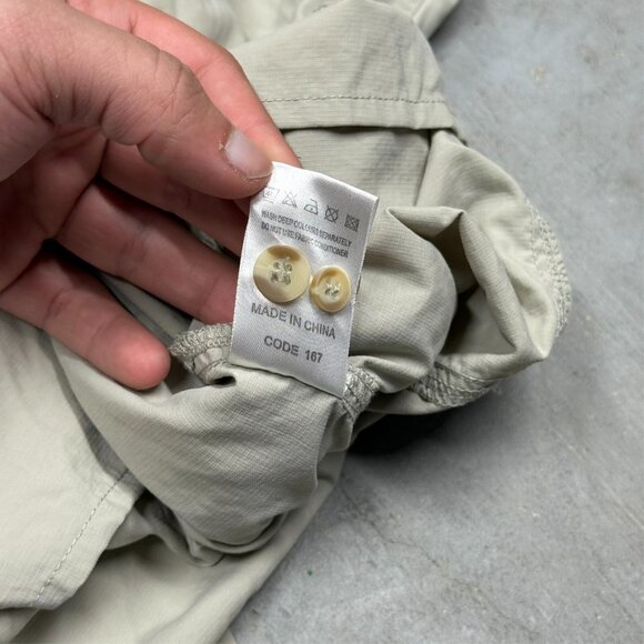 Peter Storm Hiking Shirt Lightweight Tech Safari Shirt Long Sleeve Beige Medium - Picture 10 of 10